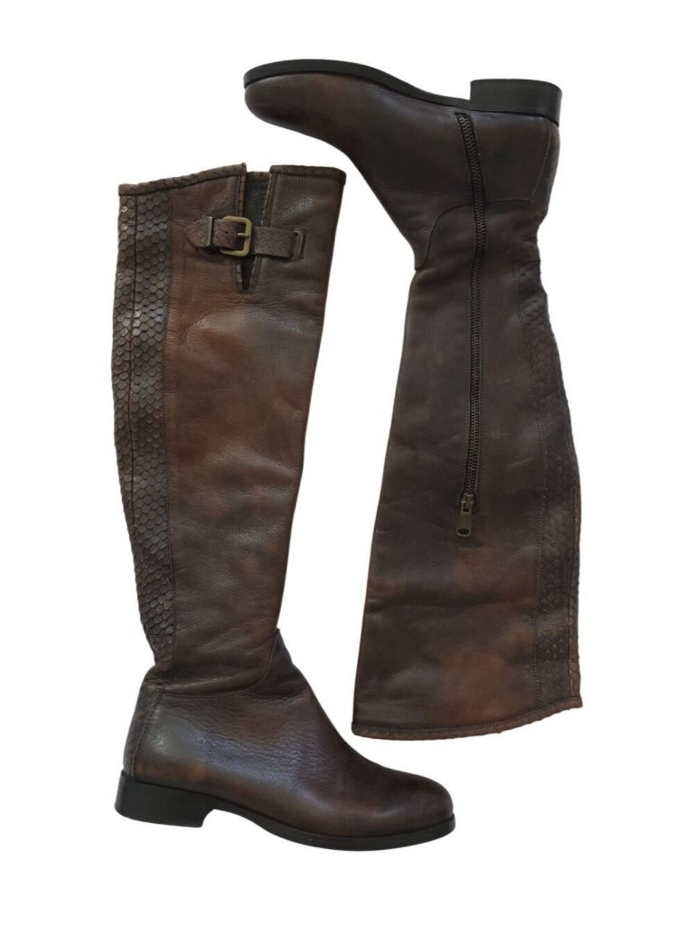 Alberto Bressan Brown Over-The-Knee Leather Boots Womens Sz 35 (5) Made In Italy - Picture 5 of 13